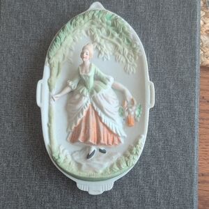 Vintage Wall Plaque Ceramic Hand Painted Made In Occupied Japan